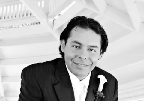 Camilo, founder of Legendary Puma, black and white portrait