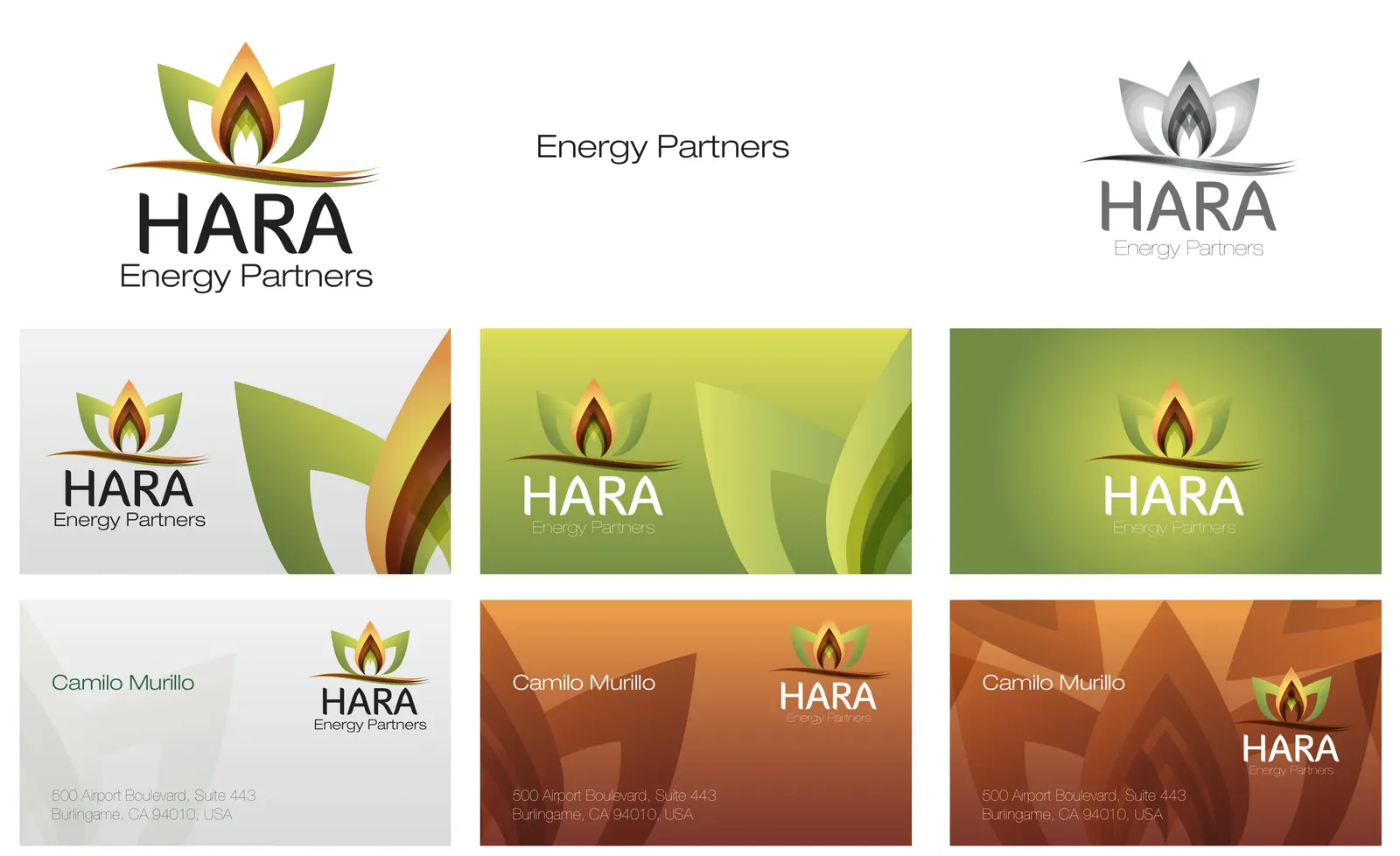 Brand identity board with logo applications